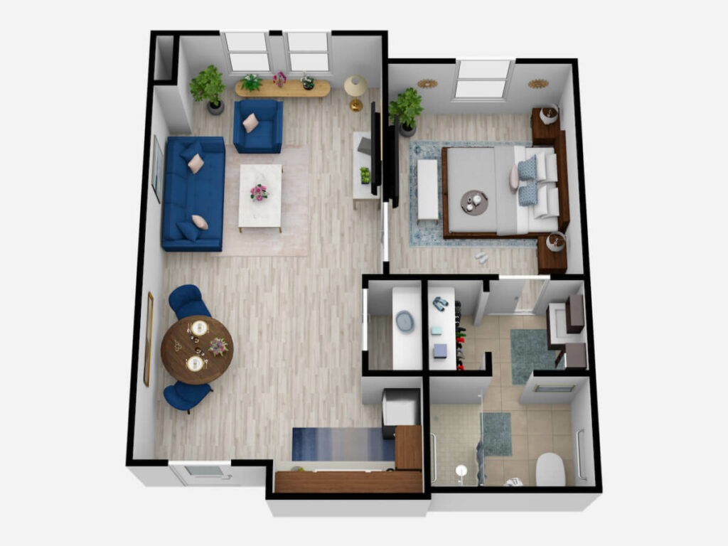 Buda Oaks | One Bedroom Grey