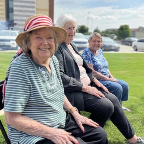Buda Oaks | Senior women sitting in row outdoors